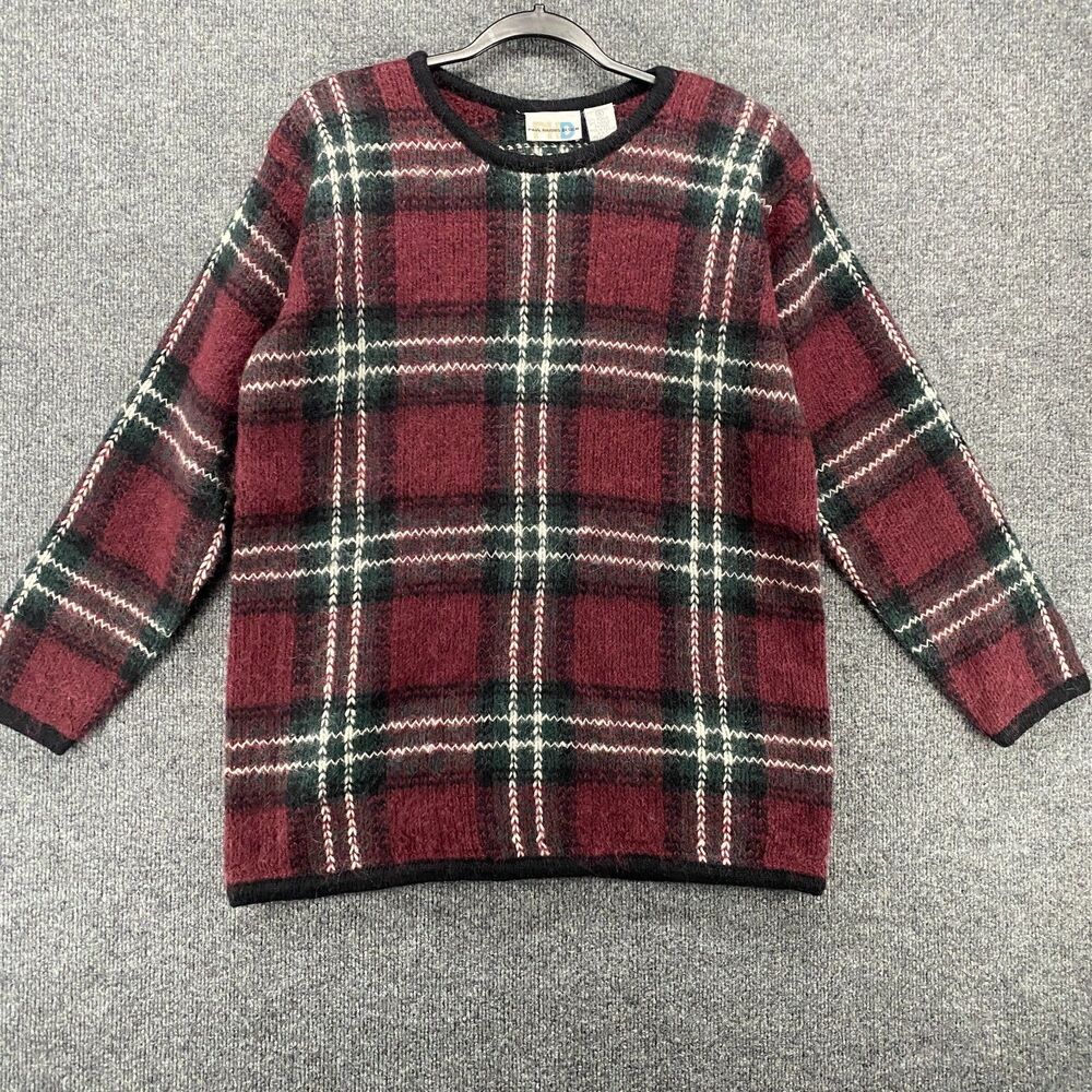 Vintage Paul Harris Design Sweater Womens S‎ Mohair Plaid Pullover Academia Prep